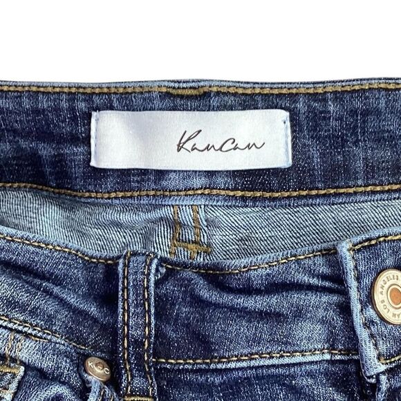KanCan Skinny Jeans Women 9/28 Blue Alyssa Stretch Mid Rise Raw Hem Distressed - Picture 11 of 12
